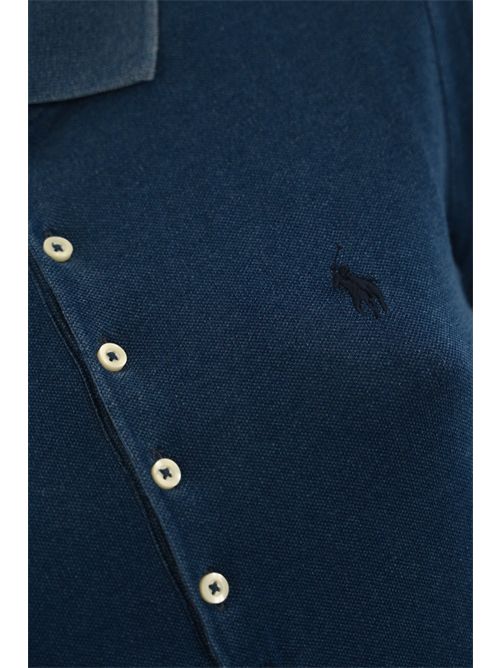 Polo in cotone con logo Indigo Blu POLO RALPH LAUREN | 211870245006